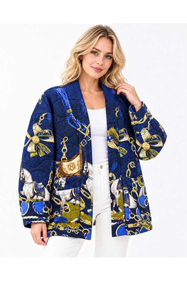 New Season Quilted Women's Jacket Italian Two-Pocket 44/50 Oversize