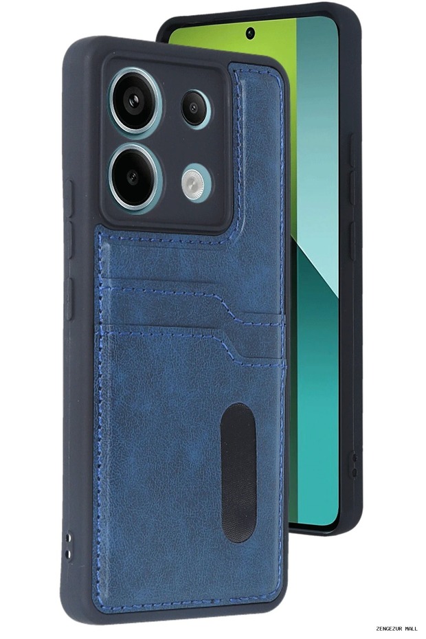 Zngzrmll Newface Redmi Note 13 Pro 5g Case Sara Leather Case with Business Card Holder (221507) - Navy Blue