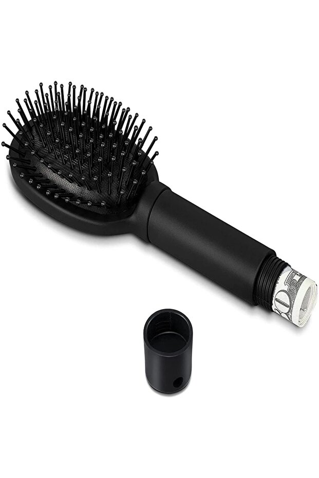 black Discreet Hairbrush Hidden Compartment for Money Mini Keys Pills Small Jewels Secret Container
