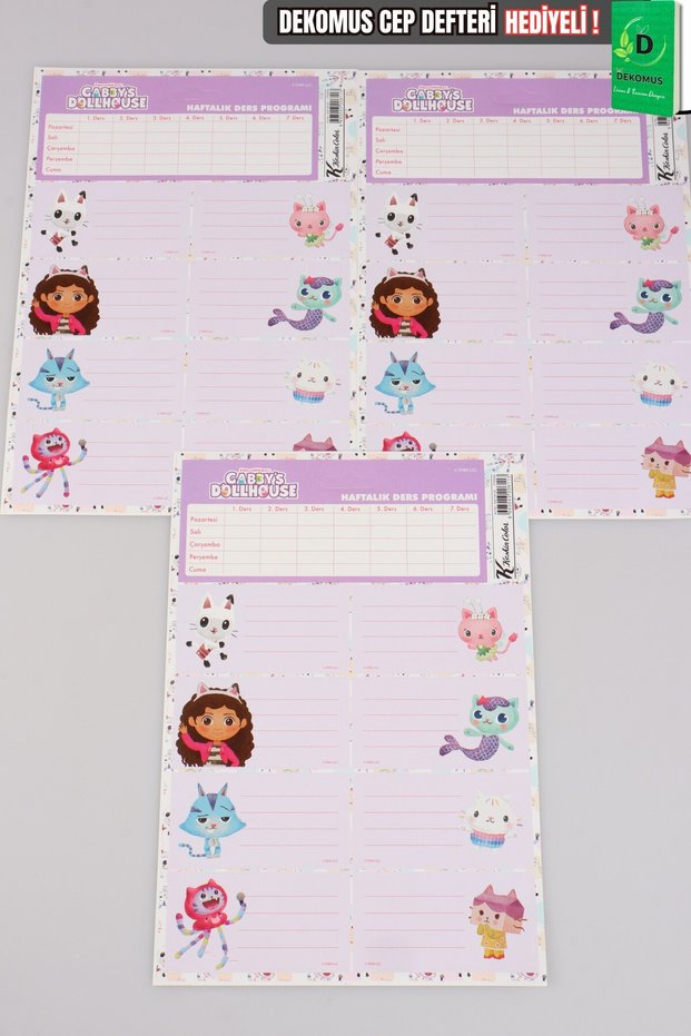 Licensed Gabby's Dollhouse 24-Piece School Label Decomus Pocket Notebook with Gift