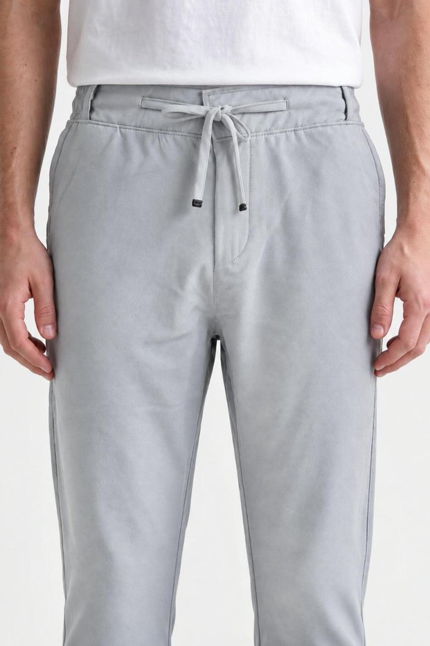 Lycra Ankle-Length Jogger Woven Trousers with Back Pockets