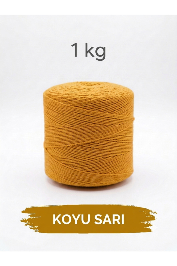 1 kg Cotton Hand Knitting Yarn Runner Yarn - Amigurumi Cotton Yarn Punch Yarn Motif Village Yellow Color