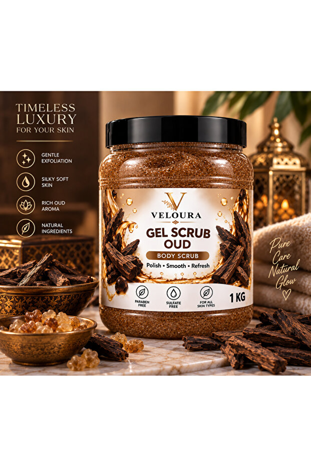 OUD GEL SCRUB 1KG – LUXURIOUS & REFRESHING EXFOLIATING BODY SCRUB FOR HANDS, FEET & BODY