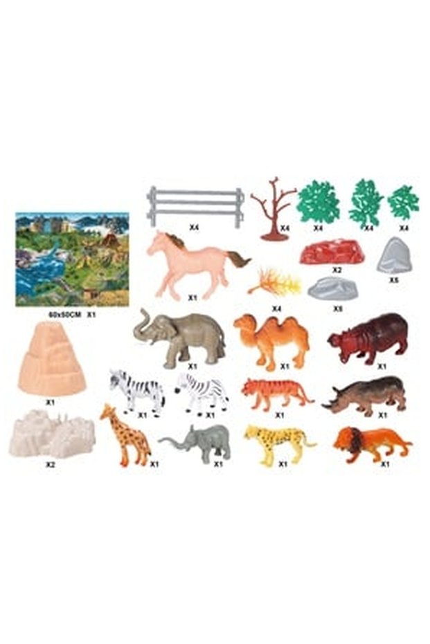 Plastic Wild Animals Set - 50pcs
