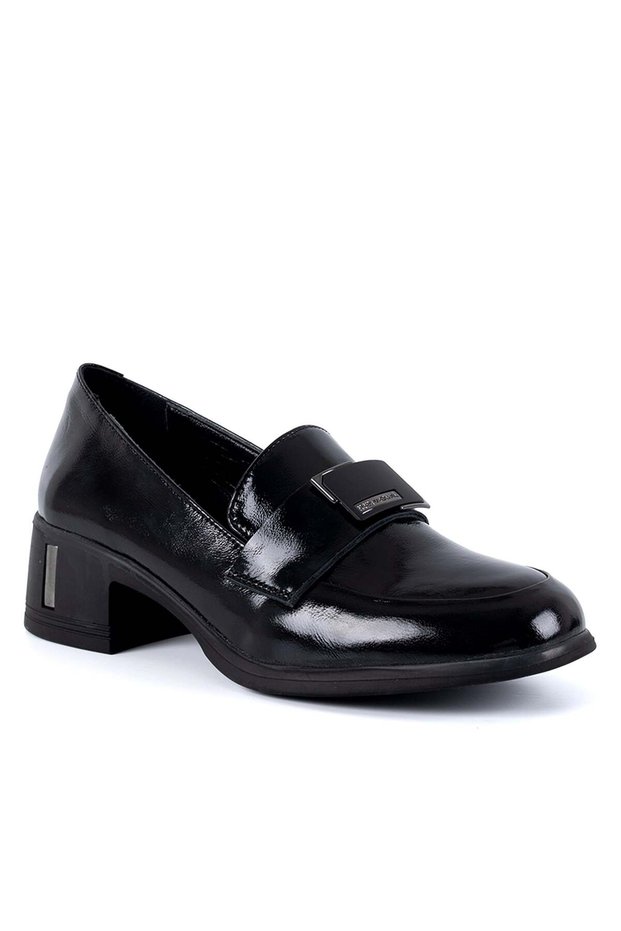 Trapani 602 26Ya Women's Casual Shoes Black Wrinkled Patent Leather