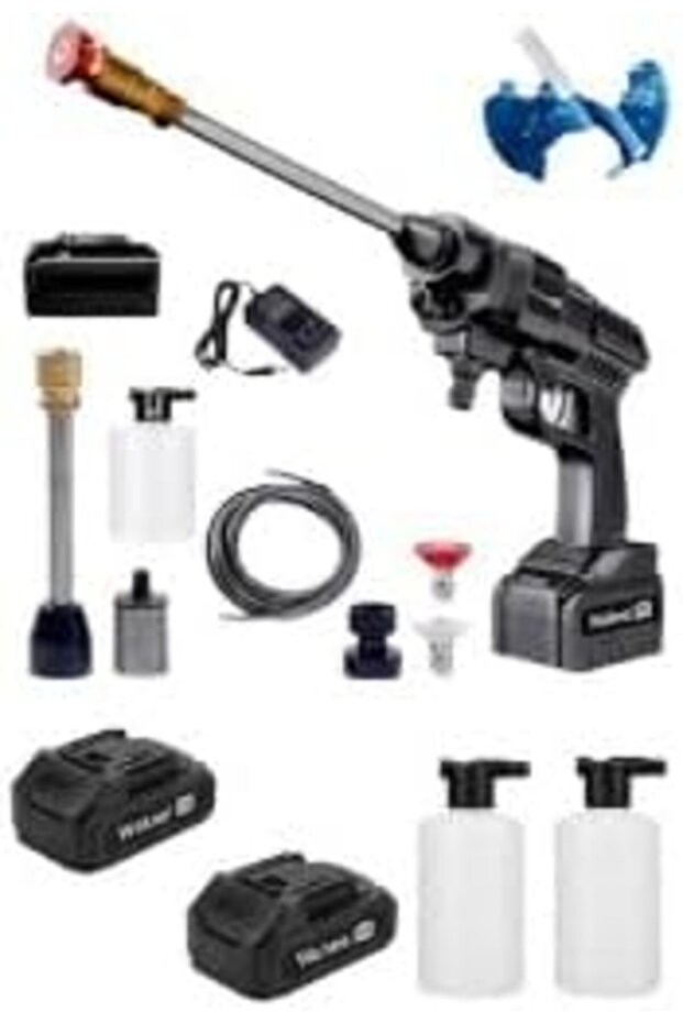 Wakeel AB Cordless Pressure Washer Gun Kit with Carrying Case Battery Powered, Multiple Nozzles, Foam Cannon Included, Portable Design, Complete Accessory Kit