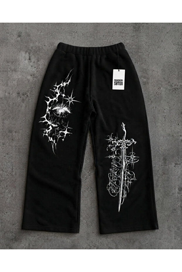 Dark Eye & Cross Printed Sweatpants