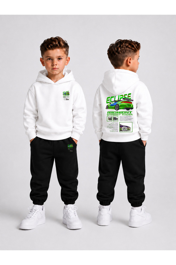 Printed Hoodie Sweatshirt and Sweatpants Winter Bottom Top Set - Men's Hooded Sweatshirt Set