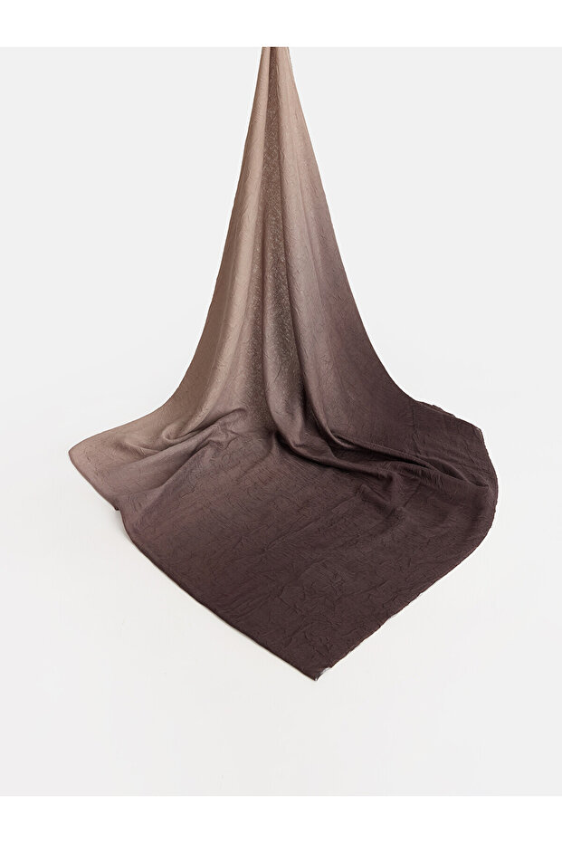 Two Mt Shop Quality Lcw Modest Brown Voile Patterned Women's Shawl