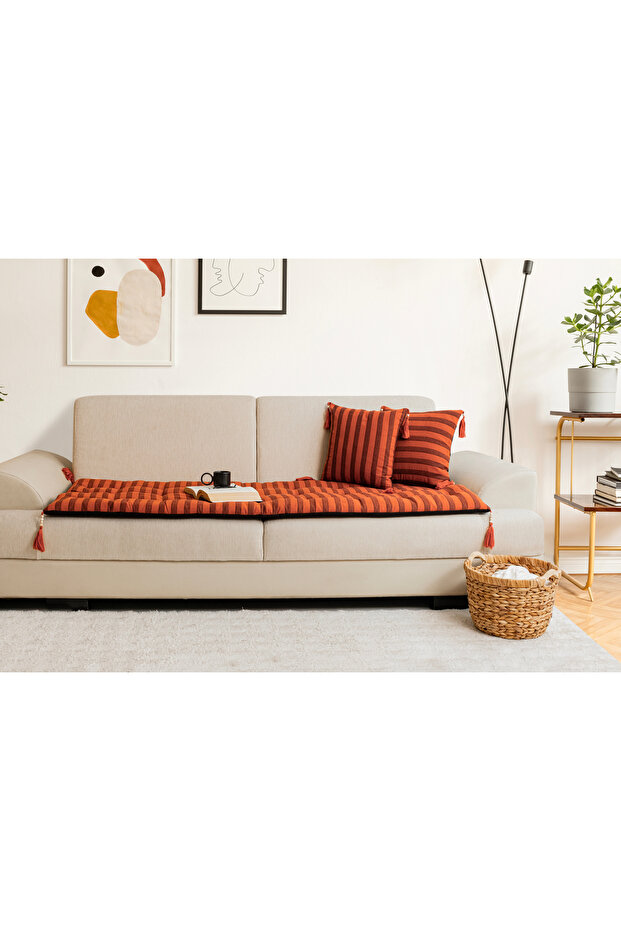 Linen Pet-Friendly Sofa Pad/Seat Mattress, Washable Size Options, Includes Throw Pillow Cover as a Gift