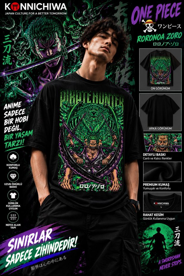 One Piece Gear5 Luffy Zoro Shanks Ace Anime T-Shirt Tee Tshirt – Black Character Printed Streetwear Design