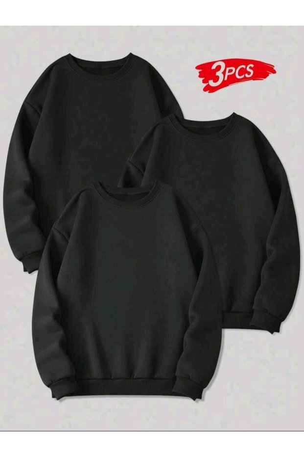 Black Color Oversize Design Printed Unisex Sweatshirt
