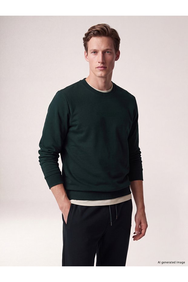 I Zero Roba Collar Embroidered Men's Thick Sweatshirt from Freezen Store