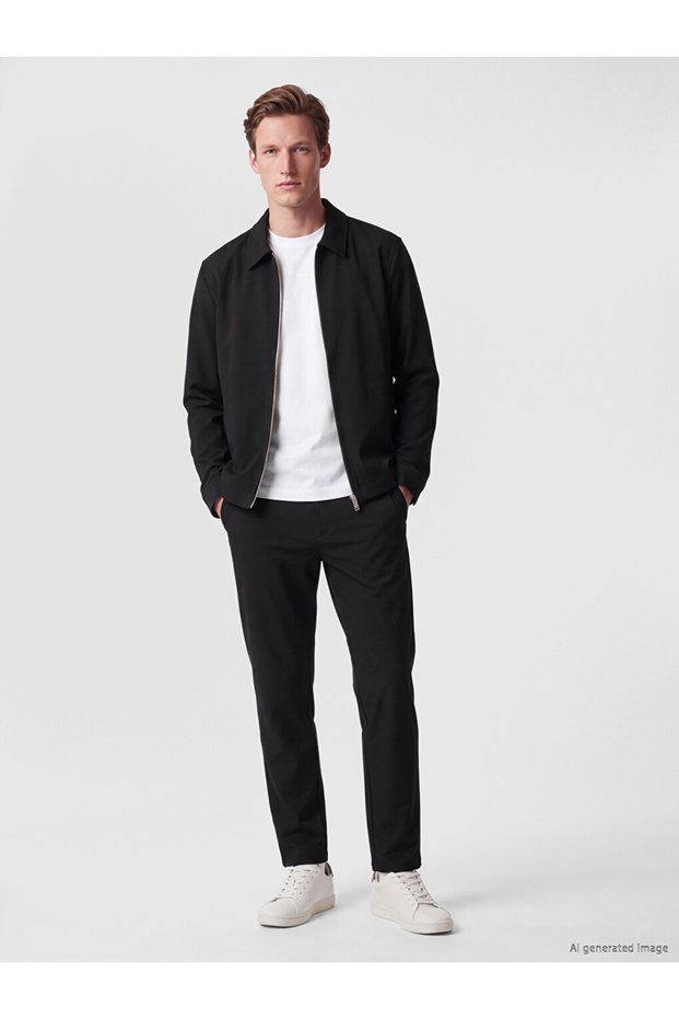 Özmarka New Season Black Regular Fit Men's Trousers