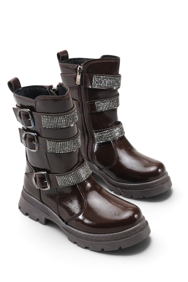 Stella Lia Kids Boots 00123595 Brown Patent Leather