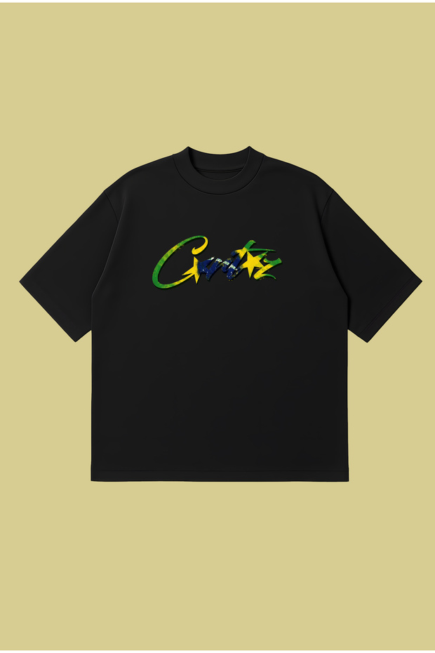 Corteiz Brazil Printed Oversize Boxy Cut Unisex 100% Cotton Tshirt | Streetwear