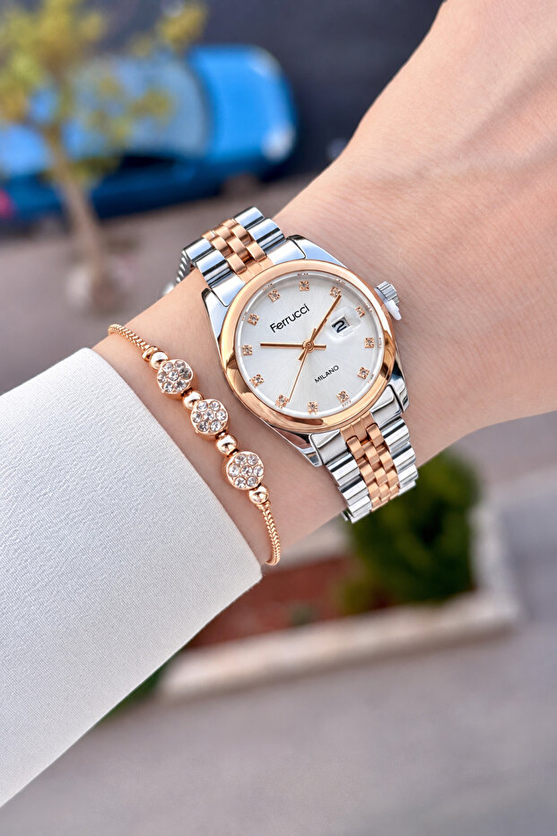 Rose Gray Color 28 mm Women's Wristwatch Same as Pictured