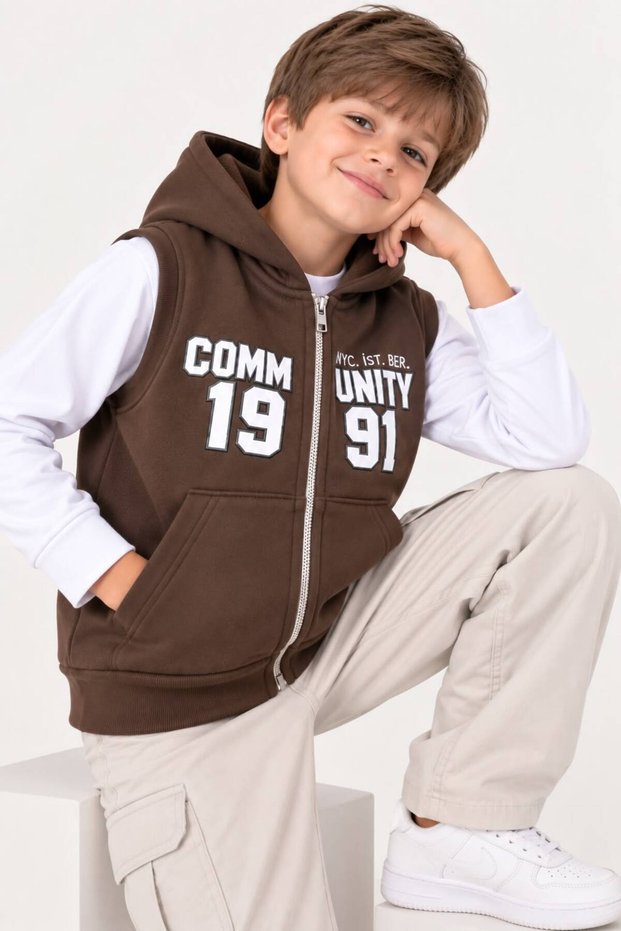 7-8-9-10 Years Old Three-Thread Children's Cardigan Vest