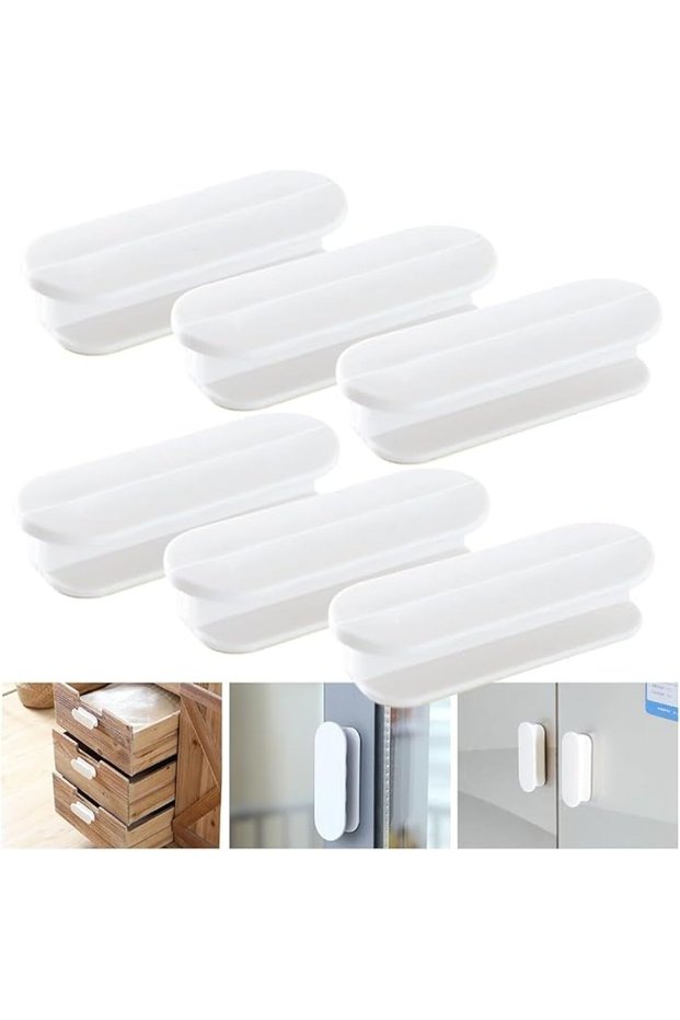 ® 6pcs Cabinet Door Knobs Easy Self-Adhesive Cabinet Door Knobs Drawer Knobs Plastic Closet D