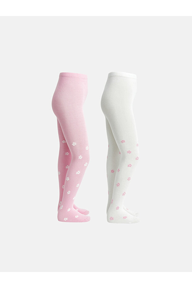 Two Mt Shop Quality Lcw Kids Pink Patterned Girls' Pantyhose
