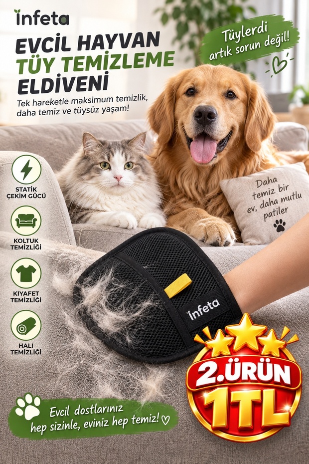 Black Static Micro Hair Removal Glove Cat Dog Hair Sofa Carpet Clothing Cleaner