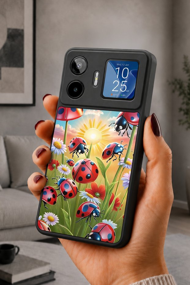 Gm 26 Pro Compatible Printed, Matte Black, Soft Silicone, Protective, Shock Absorbing Cover, Case