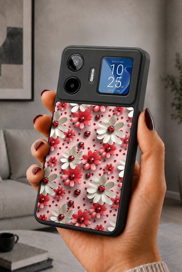 Gm 26 Pro Compatible Printed, Matte Black, Soft Silicone, Protective, Shock Absorbing Cover, Case