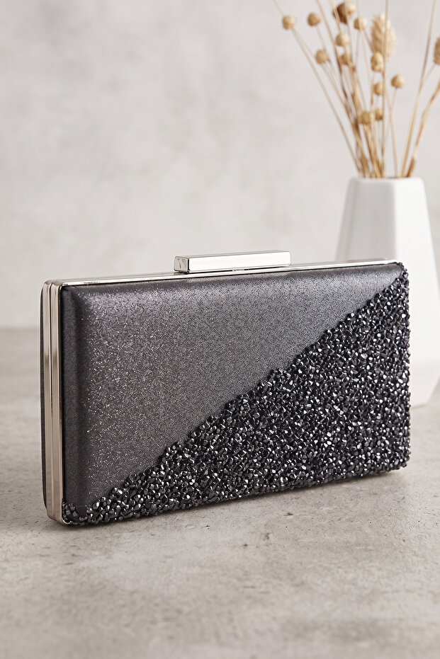 Mlu8003 Vertical Sparkling Evening Bag with Battery Detail - Wedding, Engagement, and Special Occasion Clutch Bag