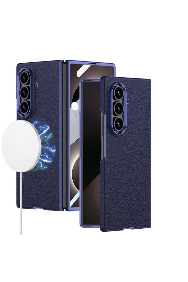 Galaxy Z Fold 8 Ultra Compatible Case Magsafe Supported Kpt-12 Hard Pc Cover - Navy Blue - T43729