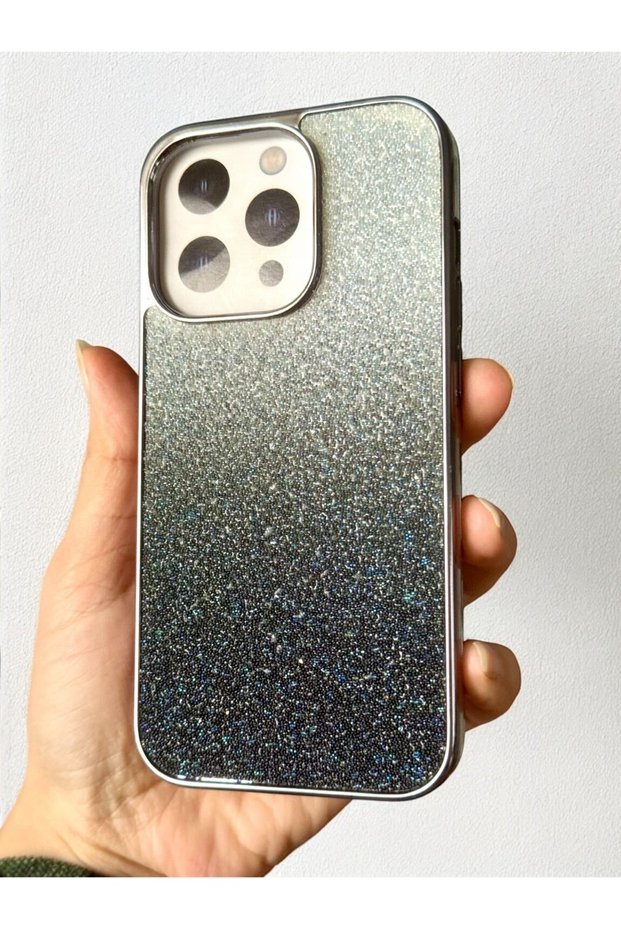iPhone 14 Pro Glittery Stone Two-Color Gradient Trendy Sparkling Case