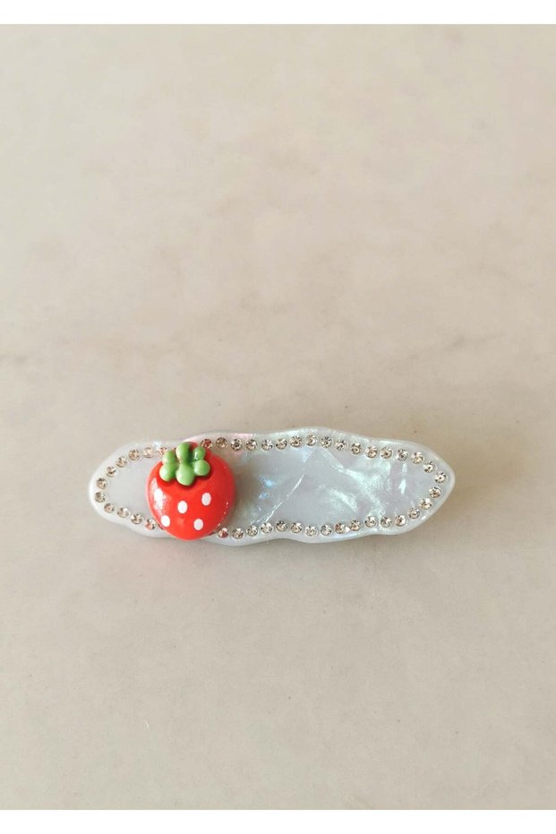 Red strawberry figured blue appearance stone clamp buckle 6x2 cm