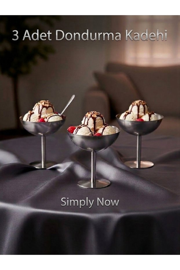 Stainless Steel Ice Cream and Dessert Bowl, Stylish Presentation Bowl – Add a Touch of Brilliance and Elegance to Your Tables! 3 Pieces