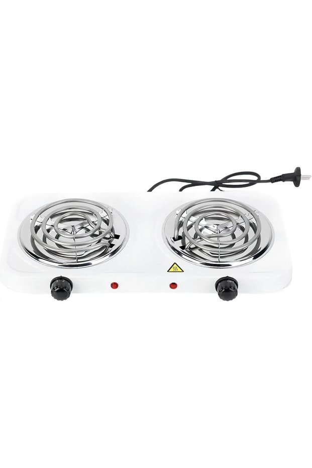 Double Electric Hot Plate 2000W, 2 Burner Coil Stove with Adjustable Temperature Controls