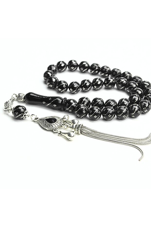 Quadruple Spiral Pyramid Oltu Stone Rosary