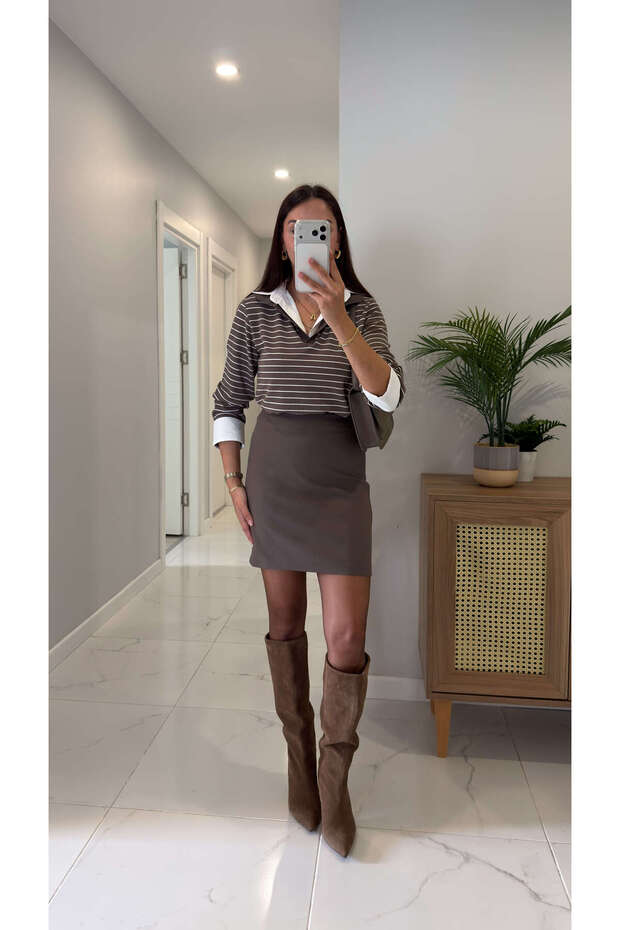 Dones Mink Short Skirt