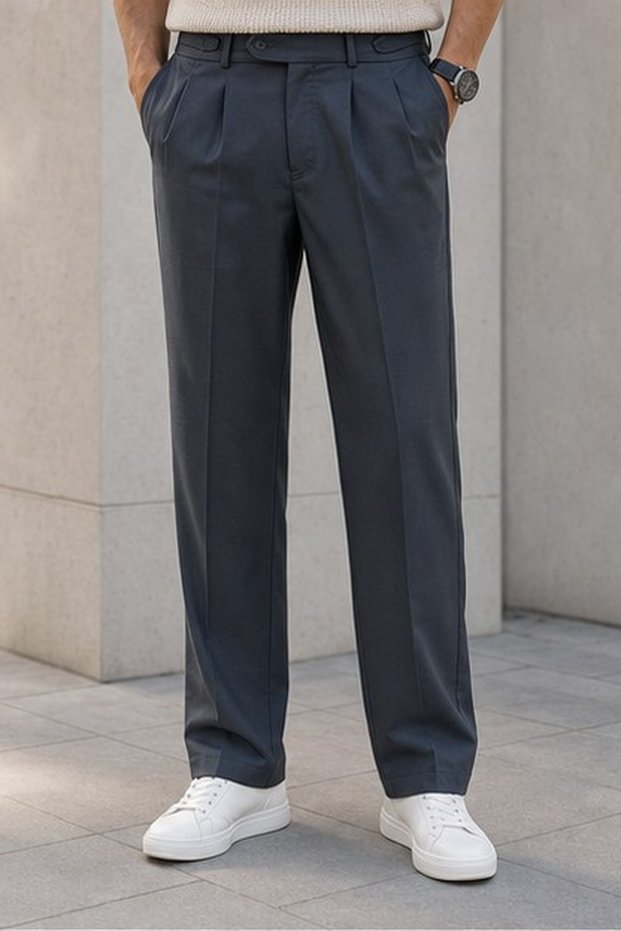 Single Pleat Broad Waist Formal Pant