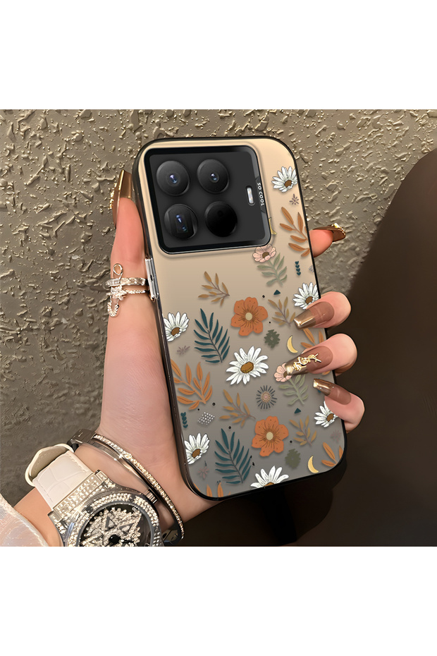 Mi 15t Pro Compatible Retro Daisy Moon and Leaf Pattern, Rigid Case, Full Protection