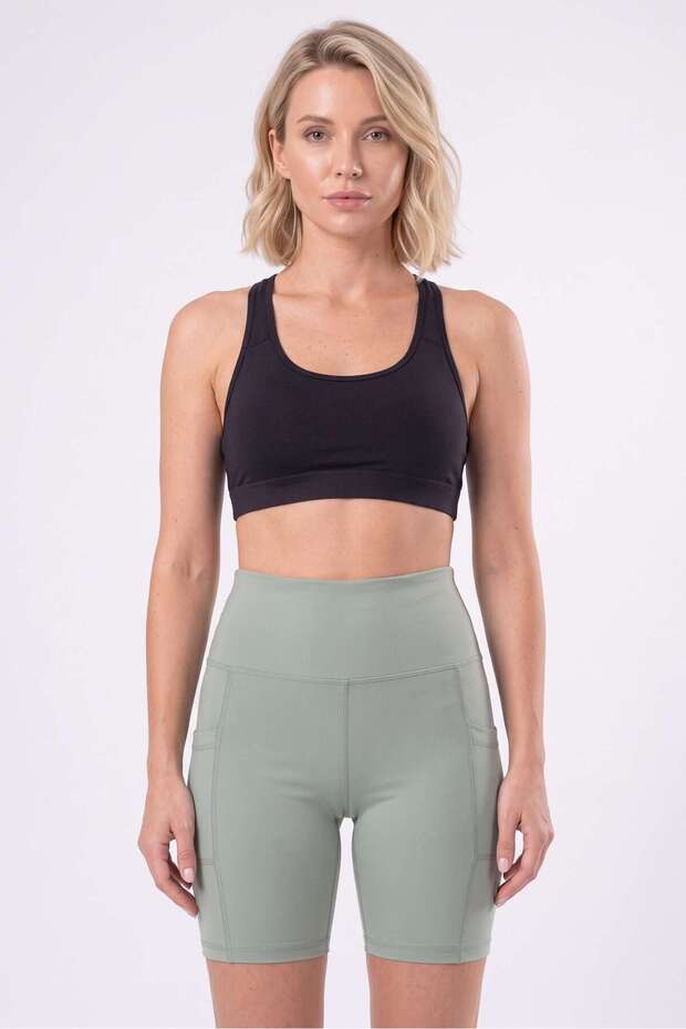 Women's Çağla High Waist Side Pocket Above Knee Shorts Leggings