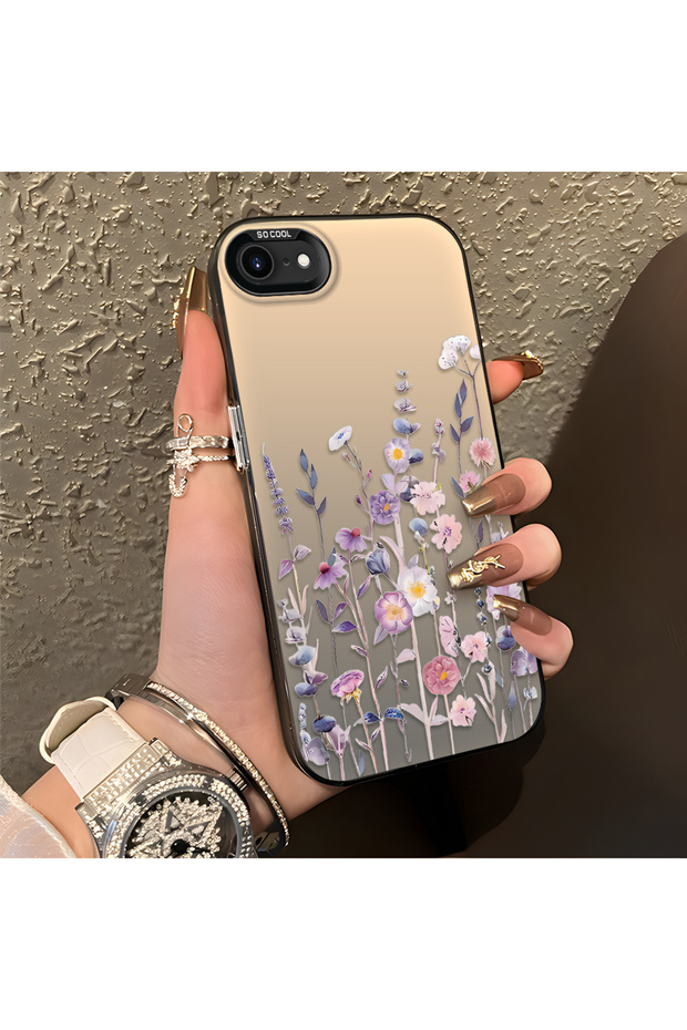 iPhone 7/8/Se 2020 2022 Compatible Light Purple Lavender and Wildflower Case, Raised Lens Protection