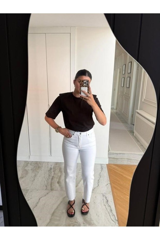 White Cut-Off Leg Anna Bf Jean