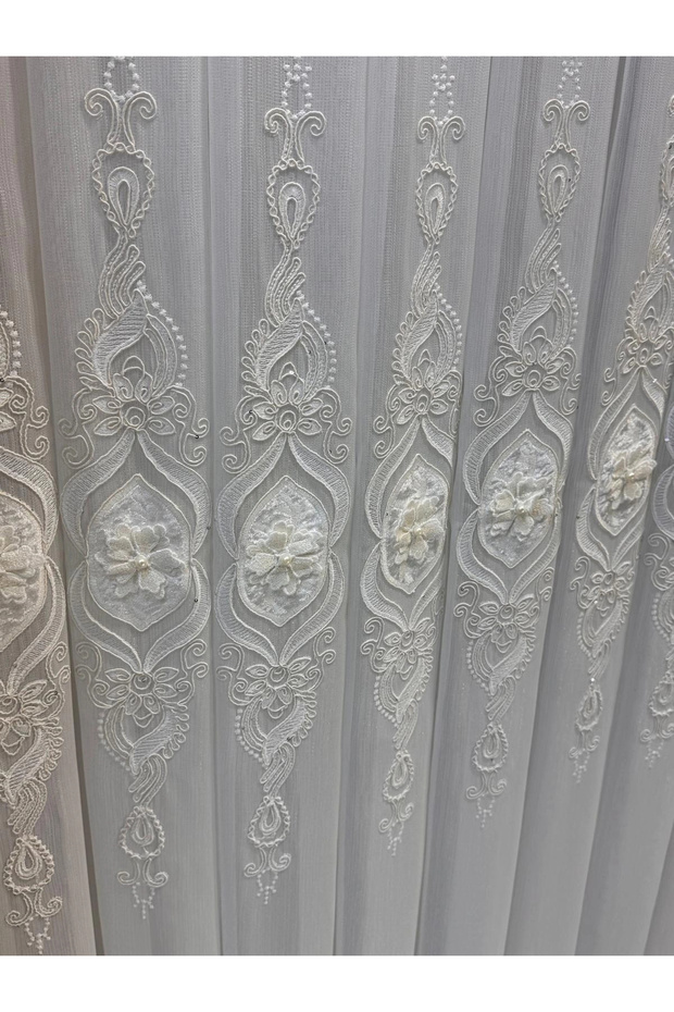 Cansel Ecru 1/2,5 Pleated Tulle Curtain
