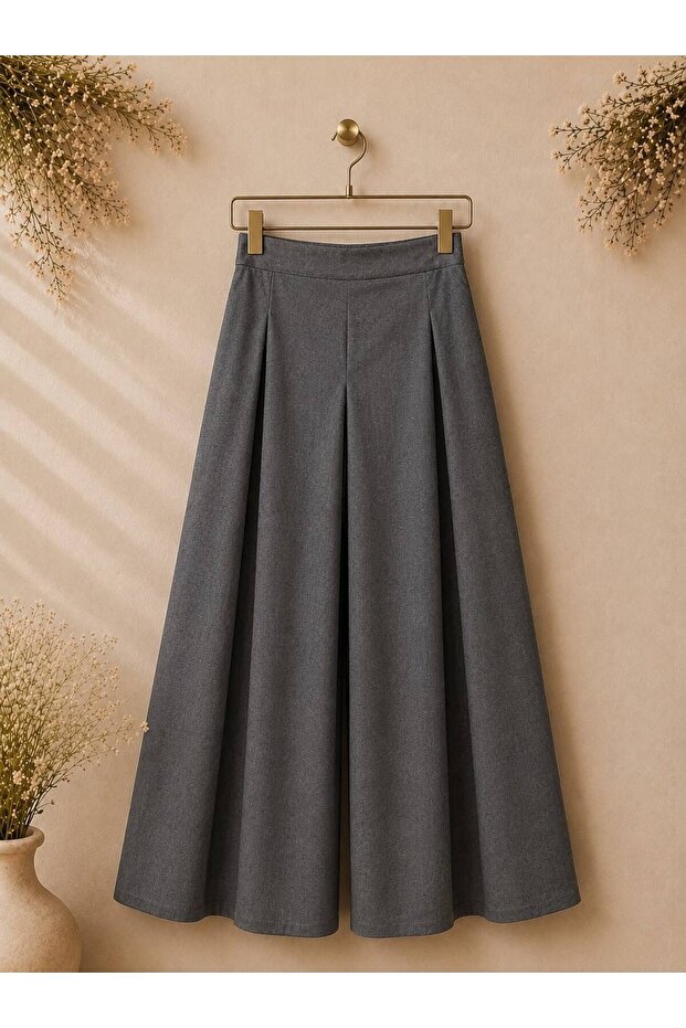 Gray Pleated Pants