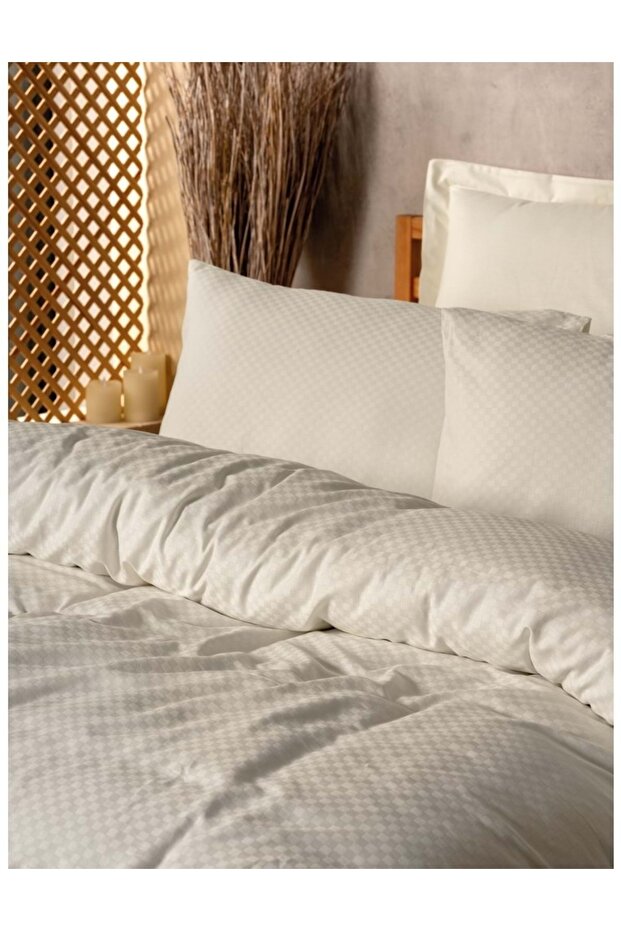 Rf Dual -Plaid Cream- Double Duvet Cover Set