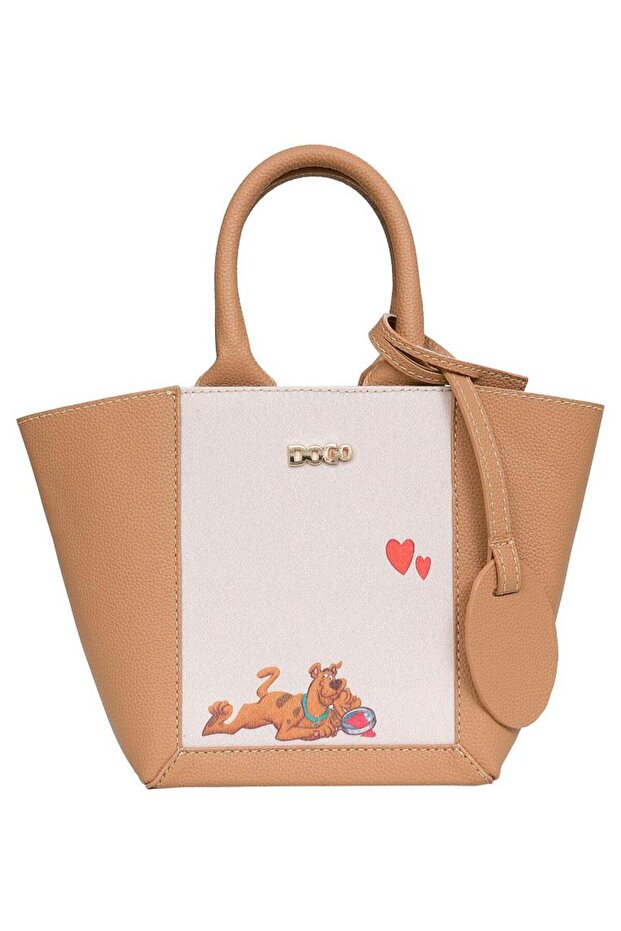 Women's Vegan Leather Brown Tote Bag - Warner Bros Scooby Doo Found Love Design