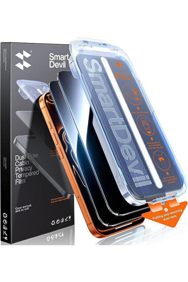 SMARTDEVIL 2 Pack Tempered Glass for iPhone 17 Pro Privacy Screen Protector