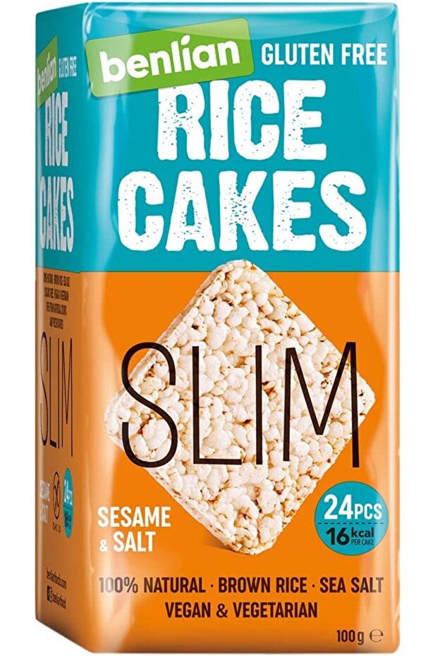 Slim Crispy Rice Cakes, Sesame and Salt Flavor, 100g |.... 3 PC