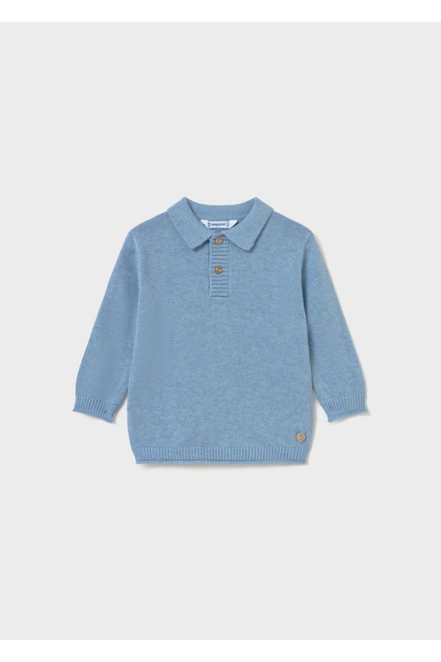 Baby Boy Polo Collar Sweater Blue 2376