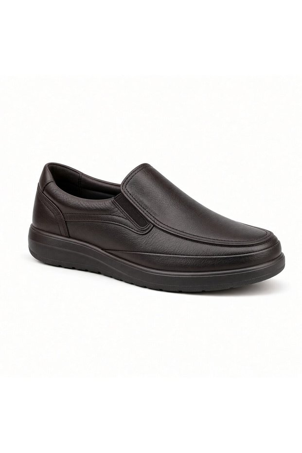 Forex Anatomic Genuine Leather Laceless Elastic Moc-Toe Anatomical Eva Sole Casual Men's Shoes