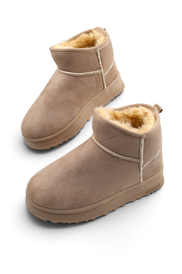 Women's Poly Lightweight Suede Looking Boots with Fur Inside the Sole, Cold Resistant Daily Boots