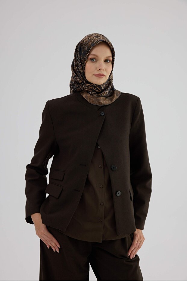 Twill Silk Scarf 53006 Black Anthracite